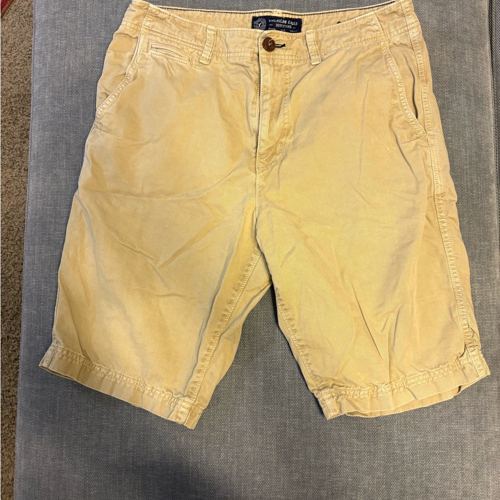 American Eagle Outfitters Tan Flat Front Shorts